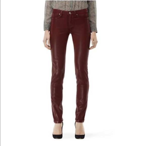 0280 CLUB MONACO Alderberry/Rouge (oxblood) waxed SONICA pants  size 2 - Picture 1 of 5